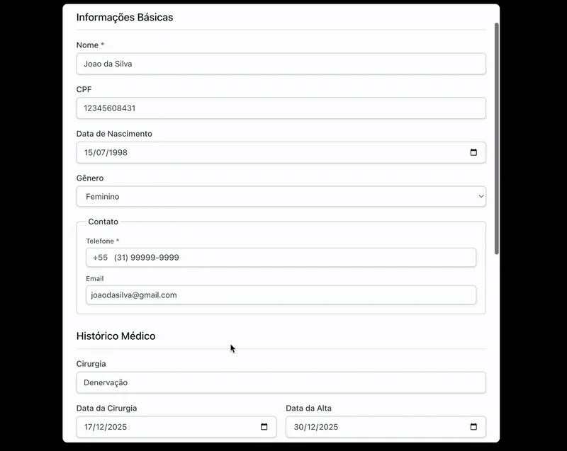 Demonstração: adicionando paciente ao grupo